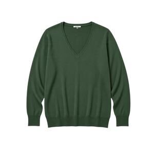 Green Ribbed Longline V-Neck Sweater Grandpacore Sz 2X